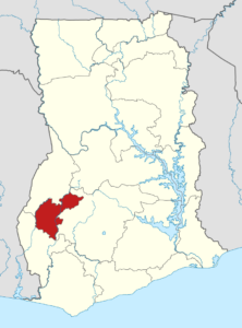 Ahafo Region on Ghana Map